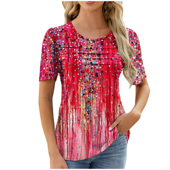 LYXSSBYX Womens T Shirts Graphic Tees Trendy Women's Oversized Casual Printed Short Sleeved Round Neck Shirt