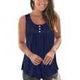 thumbnail image 1 of LYXSSBYX Womens Tank Tops Clearance Women's Loose and Slim Sleeveless Button Round Neck Vest in Summer, 1 of 7
