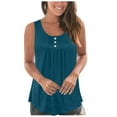 thumbnail image 1 of LYXSSBYX Womens Tank Tops Clearance Women's Loose and Slim Sleeveless Button Round Neck Vest in Summer, 1 of 7