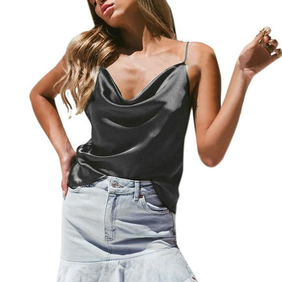 LYXSSBYX Womens Tank Tops Plus Size Sexy Womens Fashion Solid Color Adjustable Casual Basic Strappy Solid Tank Tops