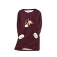 thumbnail image 1 of LYXSSBYX Womens Tops Long Sleeve Clearance Christmas Print Women Fashion Thick Fleece Sweatshirt Velvet Warm Round Neck Underwear Top, 1 of 1