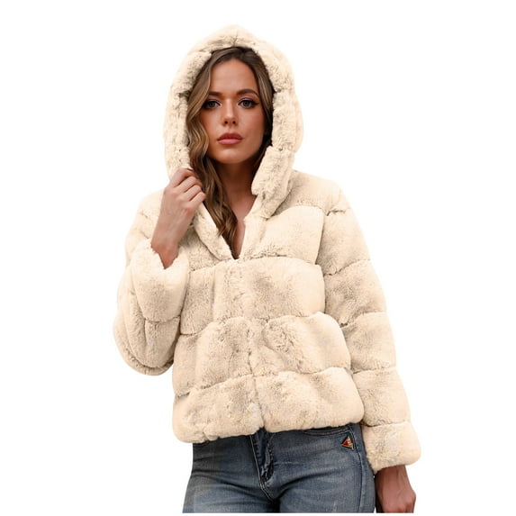 LYXSSBYX Womens Winter Coats Women Winter Warm Faux Coat Warm Furry Faux Jacket Long Sleeve Outerwear