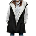 thumbnail image 1 of LYXSSBYX Womens Winter Coats Women Winter Solid Plus Velvet Coat Sleeveless Horn Buckle Pocket Over Coat Tops, 1 of 5