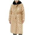 thumbnail image 1 of LYXSSBYX Womens Winter Coats Womens Winter Clothes Plus Size Warm Hooded Leather Cotton Coat Long Sleeve Jacket, 1 of 5