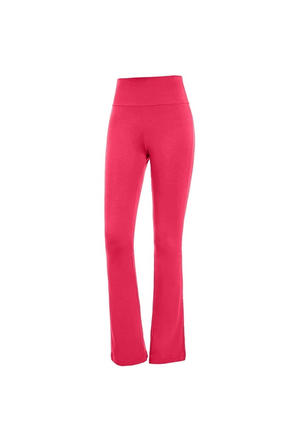 Yoga Leggings for WomensWomen Fashion Solid Color High Waisted Fitting Boot Cut Yoga Full Length Pants