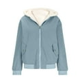 thumbnail image 1 of LYXSSBYX Zipper Hoodies for Women Fashion Women Zipper Pocket Coat Long Jacket Winter Long Sleeve Down Cotton, 1 of 8