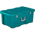 thumbnail image 1 of LYYHTY 2-Pack Footlocker, Lockable Plastic Utility Storage Container Box, Teal - Heavy-Duty Organizing Containers for Home, Garage, Office, and Basement, 1 of 9