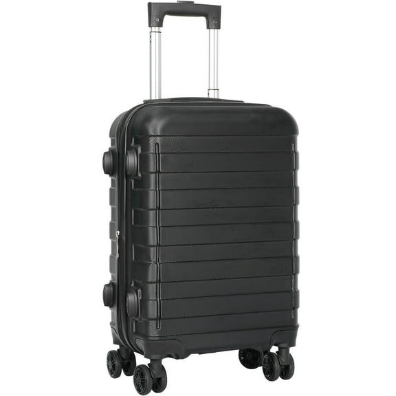 LYYHTY 21-Inch Hard side Spinner Luggage - Small Size Black, Expandable, Scratch-Resistant ABS Material, Telescopic Handle, for Weekend Getaways/International Carry-On (Suitable for Young Adults)​