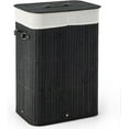 thumbnail image 1 of LYYHTY 72L Bamboo Laundry Hamper with Lid, Rectangular Detachable Liner Storage Basket for Small Spaces (Bedroom/Laundry Room/Bathroom)​,Black, 1 of 8
