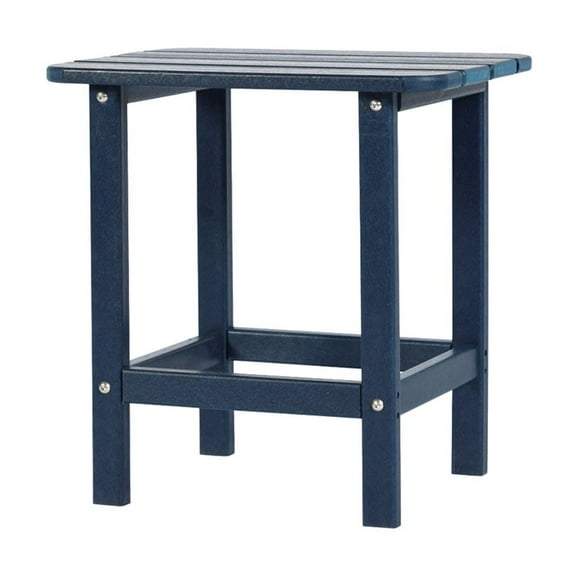 LYYHTY Classic Adirondack Style HDPE Rectangular Side Table Outdoor Terrace Garden Leisure Small Table Durable Waterproof Courtyard Storage Table Adirondack Side TableNavy Blue