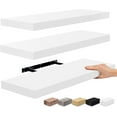thumbnail image 1 of LYYHTY Floating Shelves for Wall - 24" Bathroom Shelves, Wall Decor for Bedroom, Kitchen, Living Room, Home Decor & Book Storage - Mounted Floating Shelf with Invisible Brackets (White, 3 Pack), 1 of 7