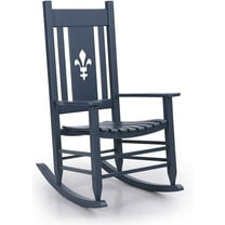 LYYHTY Modern Wooden Rocking Chair, Indoor & Outdoor High Back Rocker - 300lb Capacity, Matte Finish, for Kids & Adults,Gray