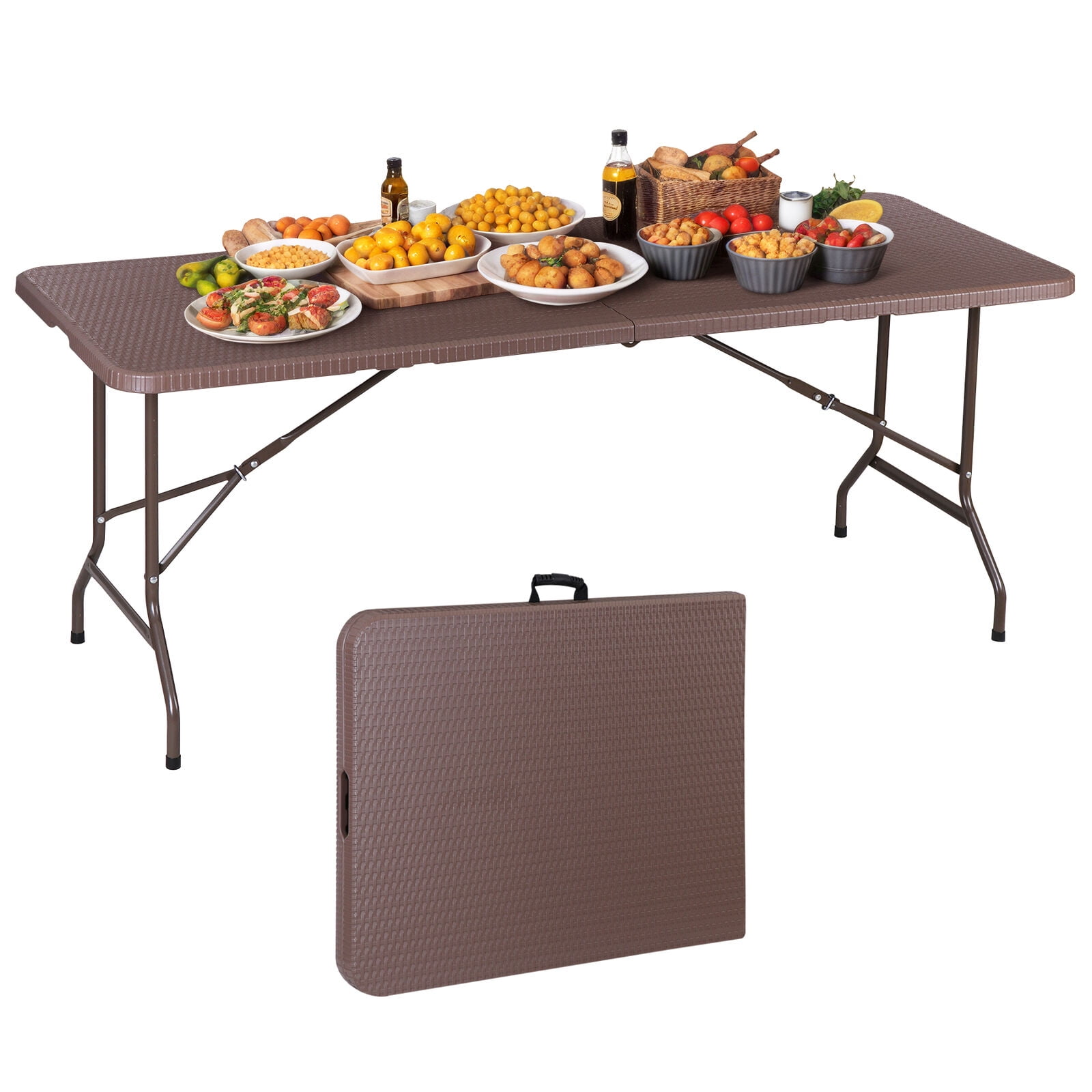 LYYHTY Portable plastic folding table, outdoor picnic camping small ...