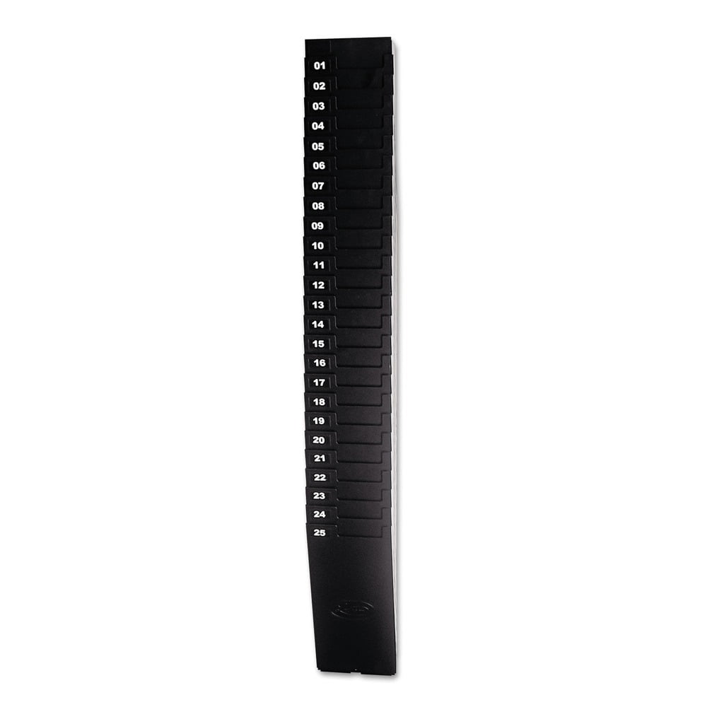 Lathem Time Expandable Time Card Rack, 25-Pocket, Holds 9" Cards, Plastic, Black -LTH259EX