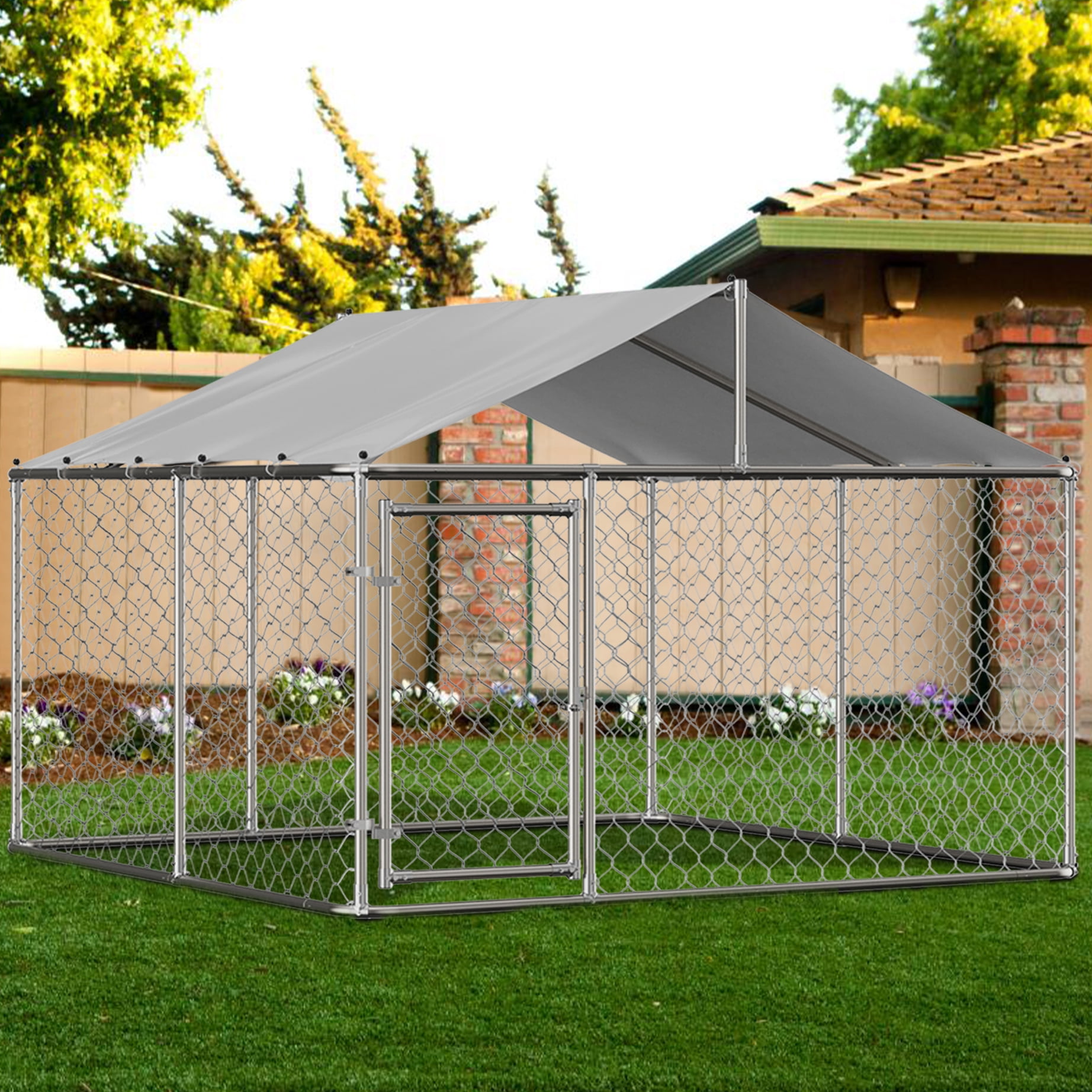LZBEITEM 10 x 10 ft Outdoor Dog Kennel Outside Large Heavy Duty Shade