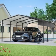 LZBEITEM 20x13 Metal Carport, Outdoor Heavy Duty Carport Canopy with Galvanized Steel Roof for Cars, Boats, and Truck