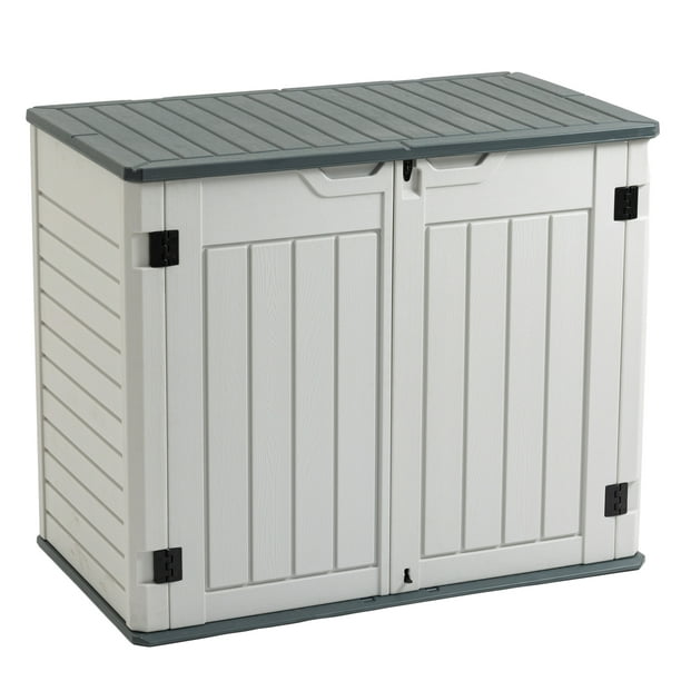 LZBEITEM 27 Cu ft Outdoor Horizontal Storage Sheds, Weather Resistant ...