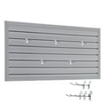 thumbnail image 1 of LZBEITEM 4'x2' PVC Slat Wall Paneling with Hooks, Interlocking Slatwall Panels Garage Storage System, Peg Board Tool Organization, Wall-Mounted Design, Gray, 1 of 10