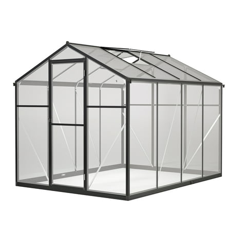LZBEITEM 6 x 8 ft Walk-in Plant Greenhouse Kit Polycarbonate Garden Backyard Alu Cold Frame Window