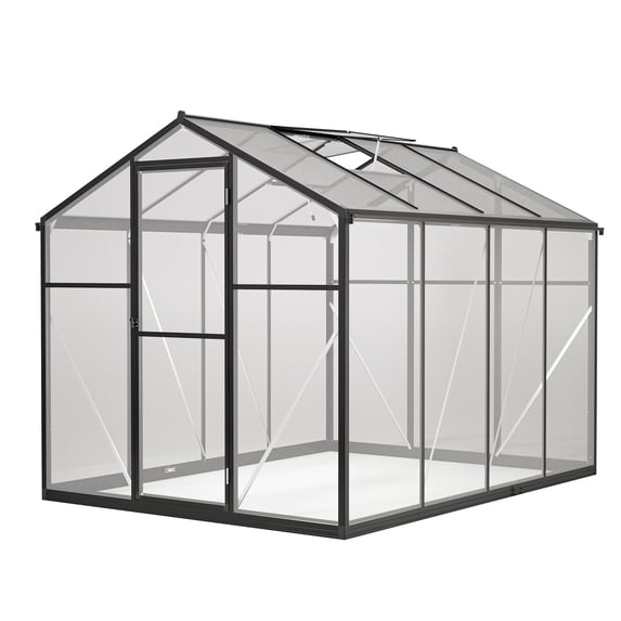 LZBEITEM 6 x 8 ft Walk-in Plant Greenhouse Kit Polycarbonate Garden Backyard Alu Cold Frame Window
