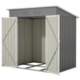 thumbnail image 1 of LZBEITEM 6'x4' Outdoor Metal Storage Shed with Floor Frame Kit, Garden Shed , Tool Shed Backyard Hinged Door Lockable, Gray, 1 of 8
