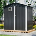 thumbnail image 1 of LZBEITEM 6FT x 4FT Outdoor Garden Shed, Metal Storage Shed- Durable Storage with Sloping Roof, Lockable Door, and Ventilation for Backyard Patio, 1 of 10
