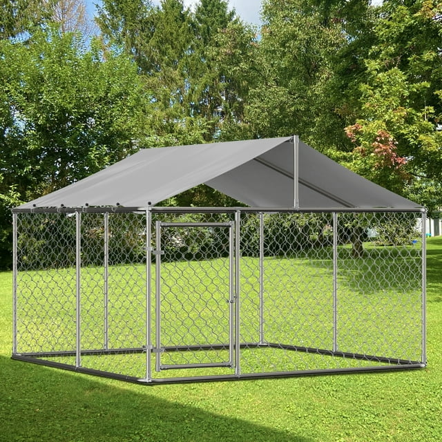 LZBEITEM 7.5 x 7.5ft ( 90" x 90" x 65" ) Large Outdoor Dog Run Kennel