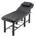 thumbnail image 1 of LZBEITEM Black Wide Stationary Massage Table with Backrest for Treatment Table Physical Therapy Table Spa Facial Bed, Metal Frame 27.5'' Wide 73'' Long Heavy Duty Professional Stationary Massage Bed, 1 of 8