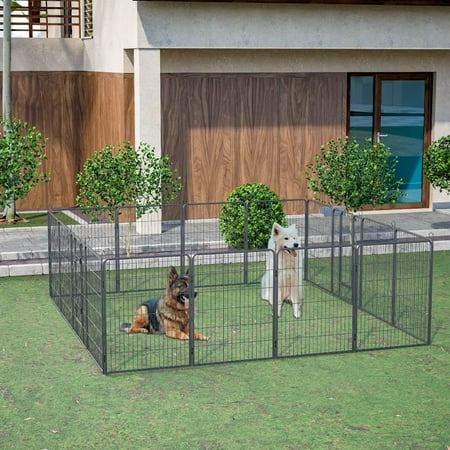 LZBEITEM Dog Playpen Outdoor, 16 Panels 40" Height Dog Fence Exercise Pen with Doors for Large/Medium/Small Dogs, Pet Puppy Playpen for RV, Camping, Yard
