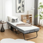 LZBEITEM Folding Bed Rollaway Cot Guest Bed with Memory Foam Mattress Sturdy Metal Frame 75L x 31W x 16.8H inch