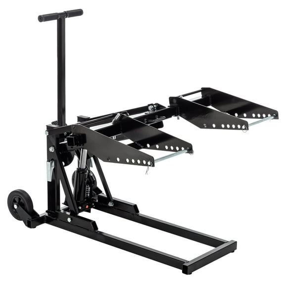 LZBEITEM 550 lb Heavy-Duty Adjustable Riding Lift Jack Hydraulic Lawn Mower Lift Jack with Safety Lock, Non-Slip Wheels&Handle for Tractors, Atvs and Zero Turn Lawn Mowers