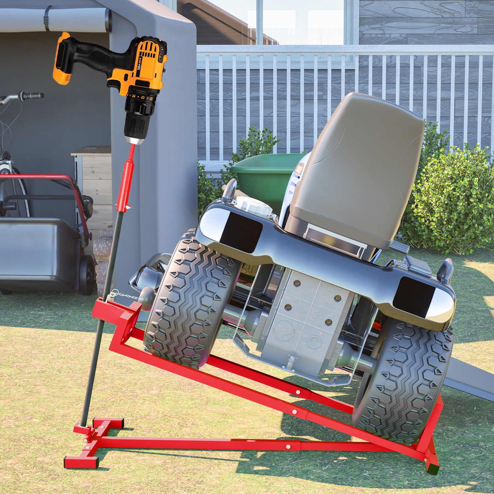 LZBEITEM Lawn Mower Lift Jack - 882 lbs Capacity for Tractors and Zero Turn Lawn Mowers