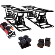 LZBEITEM Portable Car Lift 7000 LBS 26.8 Max. Height, 2-Pack Heavy-Duty Carbon Steel Truck Lift with 120V Power Unit, Automatic Car Lift Jack for Home Garage
