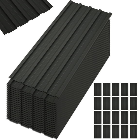 LZBEITEM Roof Panels, 20 Piece Set, 99 sq ft, Galvanized Steel, Heavy Duty Roofing Sheets