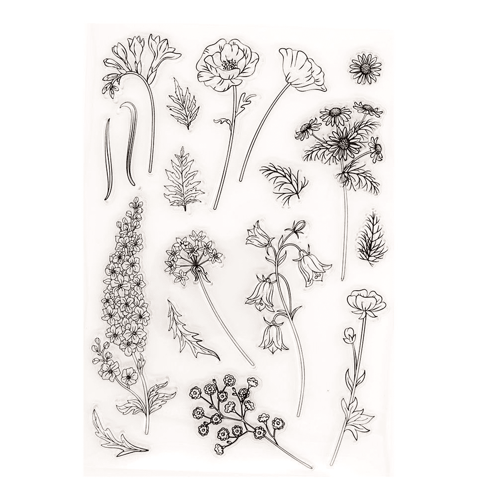 LZBRDY 5.9 by 8.3 Inch Blossom Flower Leaves Branch Clear Stamps for ...