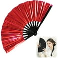 thumbnail image 1 of LZCKDPX Boots on The Ground Fan, 2025 New Large Holographic Folding Hand Fan Line Dance Popping Fan, Clap Fans for Line Dancing Foldable Craft Holding Black Colors Hand Fan (Color#F),Color#c,1, 1 of 7