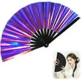 thumbnail image 1 of LZCKDPX Boots on The Ground Fan, 2025 New Large Holographic Folding Hand Fan Line Dance Popping Fan, Clap Fans for Line Dancing Foldable Craft Holding Black Colors Hand Fan (Color#F),Color#a,1, 1 of 7