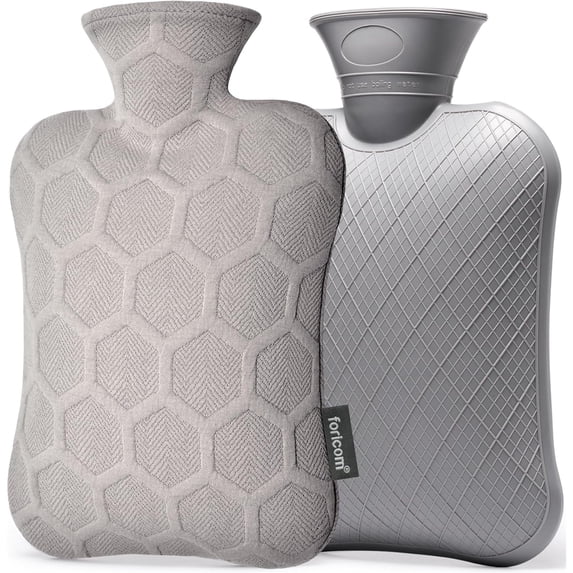 LZCKDPX Hot Water Bottle with Cover,Hot Water Bag for Pain Relief 2Liter,Heating Pad,Hand Warmer,Warming Bed.Classic.BPA Free,Close-Match(Green)