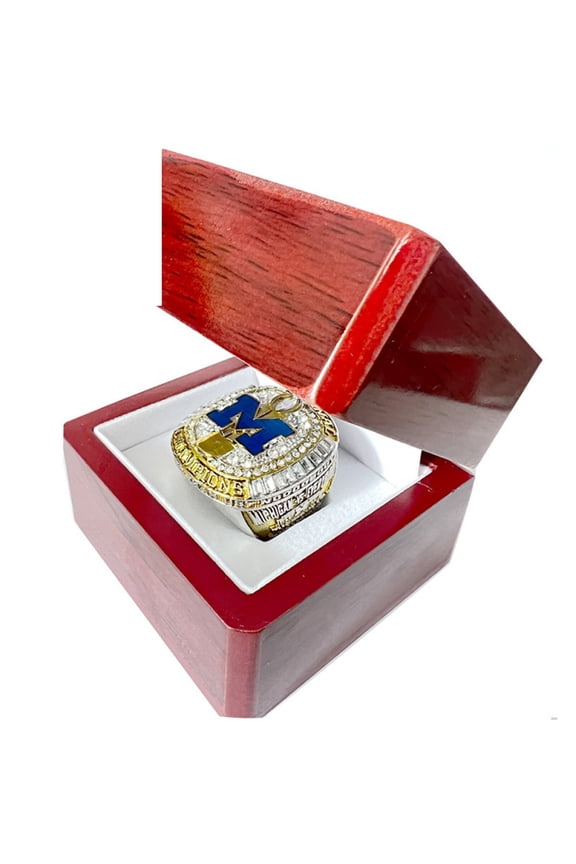 Michigan 2023 Wolverines National 2024 College Football Playoff 2023 Big Ten and 2024 Rose bowl championship rings set