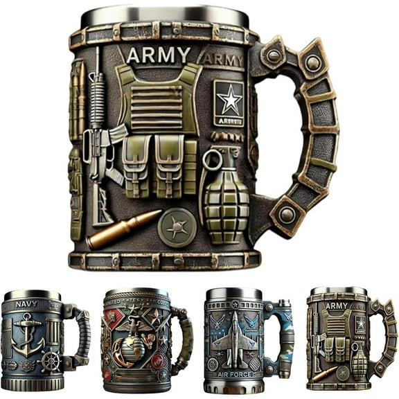 LZCKDPX Military 3D Mug, Beautiful Army Themed Mug, 15 Oz Personalized Coffee Cup, 3D Print Mug, Gift for Veterans - Salute to the Heroes (Style-A),Style-A