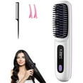 thumbnail image 1 of LZCKDPX Numoya Go Brush Pro, Hair Straightener Brush Portable Numoya Gobrush Pro 2025 Cordless Hair Straightener for Travel (Black),White,8in x 3in x 1.2in, 1 of 7