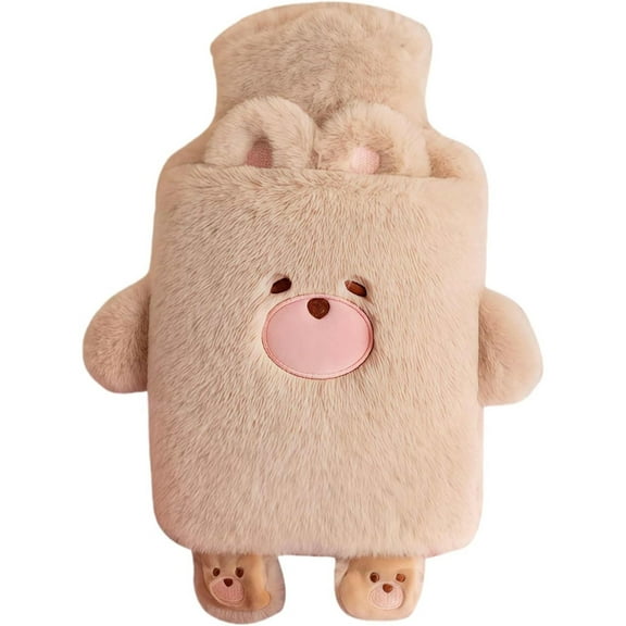 LZCKDPX Rubber hot Water Bottle Cute Pink Bunny Plush with Cover, Warm Compress Menstrual crampbest Period Pain Relief, Winter Home Essentials Rabbit Christmas Gift