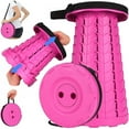 thumbnail image 1 of LZCKDPX Upgraded Collapsible Stool, 400lbs Max Weight, Lightweight But Sturdy, Portable Retractable Folding Telescoping Foldable Camping Stool for Adults Outdoor Fishing Hiking Travel BBQ,Pink, 1 of 7