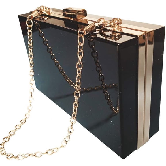 LZCKDPX Womens Evening Clutch Bag Designer Evening Handbag Hand Bag,Lady Party Wedding Clutch Purse,Acrylic-black