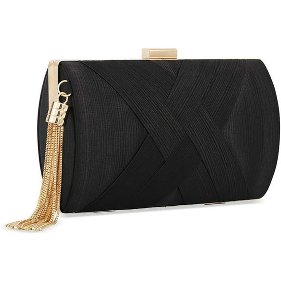LZCKDPX Womens Evening Clutch Bag Designer Evening Handbag Hand Bag,Lady Party Wedding Clutch Purse,Black-elegant Tassel