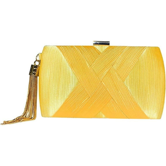 LZCKDPX Womens Evening Clutch Bag Designer Evening Handbag Hand Bag,Lady Party Wedding Clutch Purse,Elegant Tassel-yellow