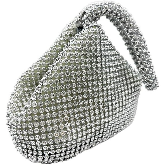 LZCKDPX Womens Evening Clutch Bag Designer Evening Handbag Hand Bag,Lady Party Wedding Clutch Purse,Triangle Shape Sliver