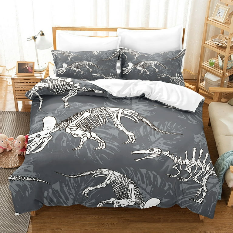 LZHDF Dinosaur Fossil Bedding Set 3D Kid Boy Men Down Duvet Cover