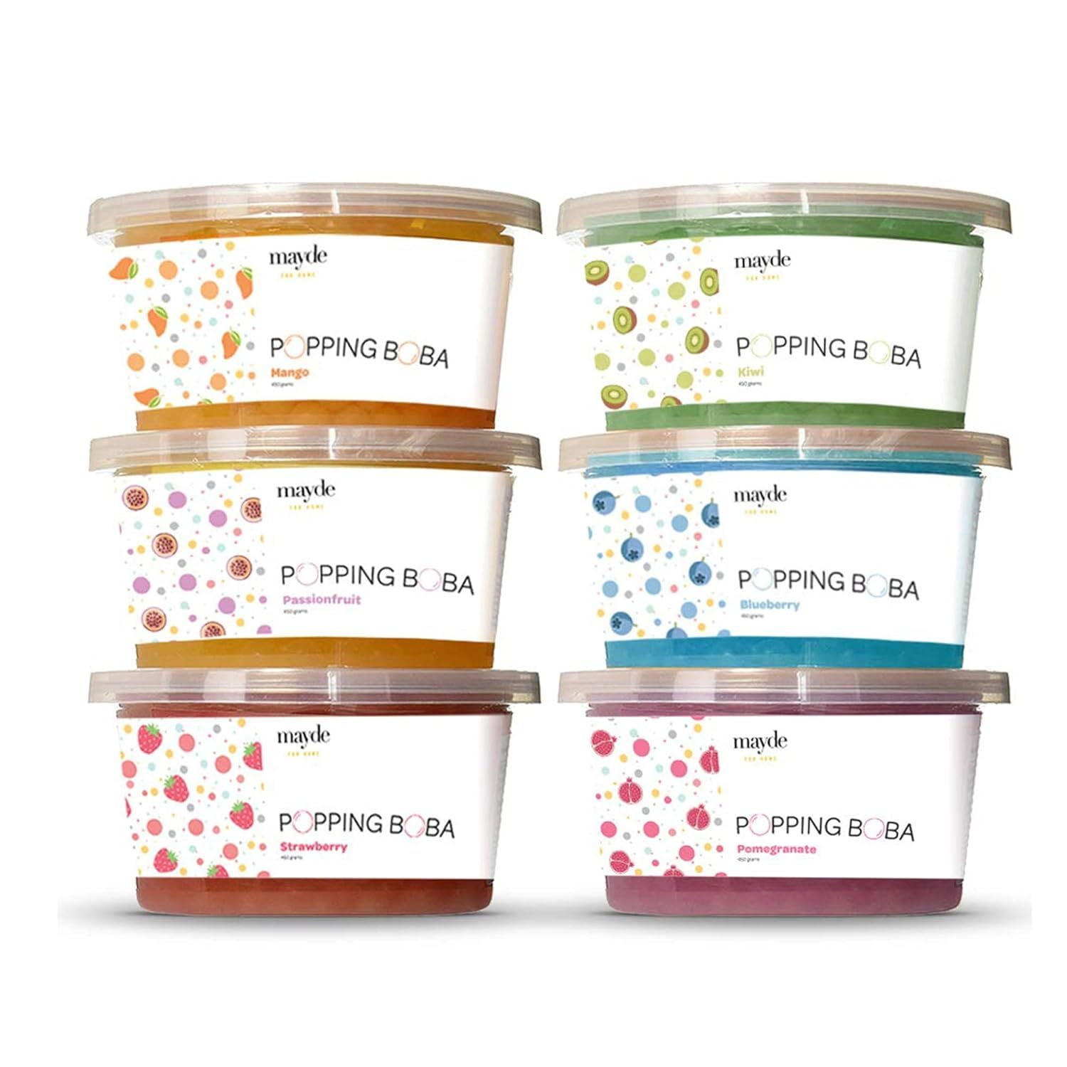 LZHF Bursting Popping Boba Pearls, Strawberry, Mango, Passion Fruit