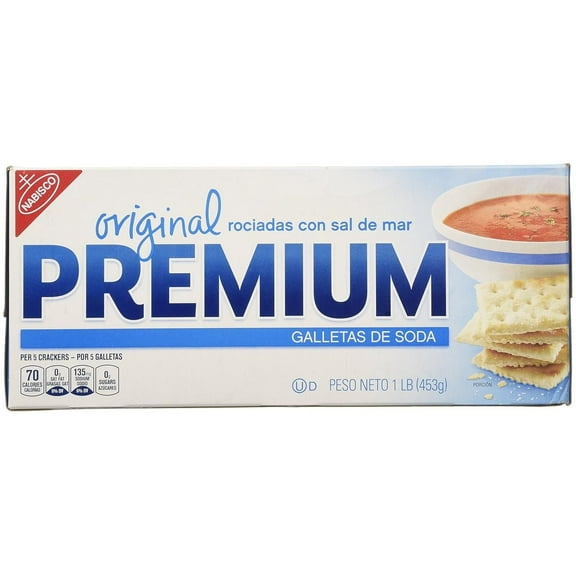 LZHF, Premium, Sea Salt Topped Original Saltine Crackers, 16oz Box (Pack of 2)